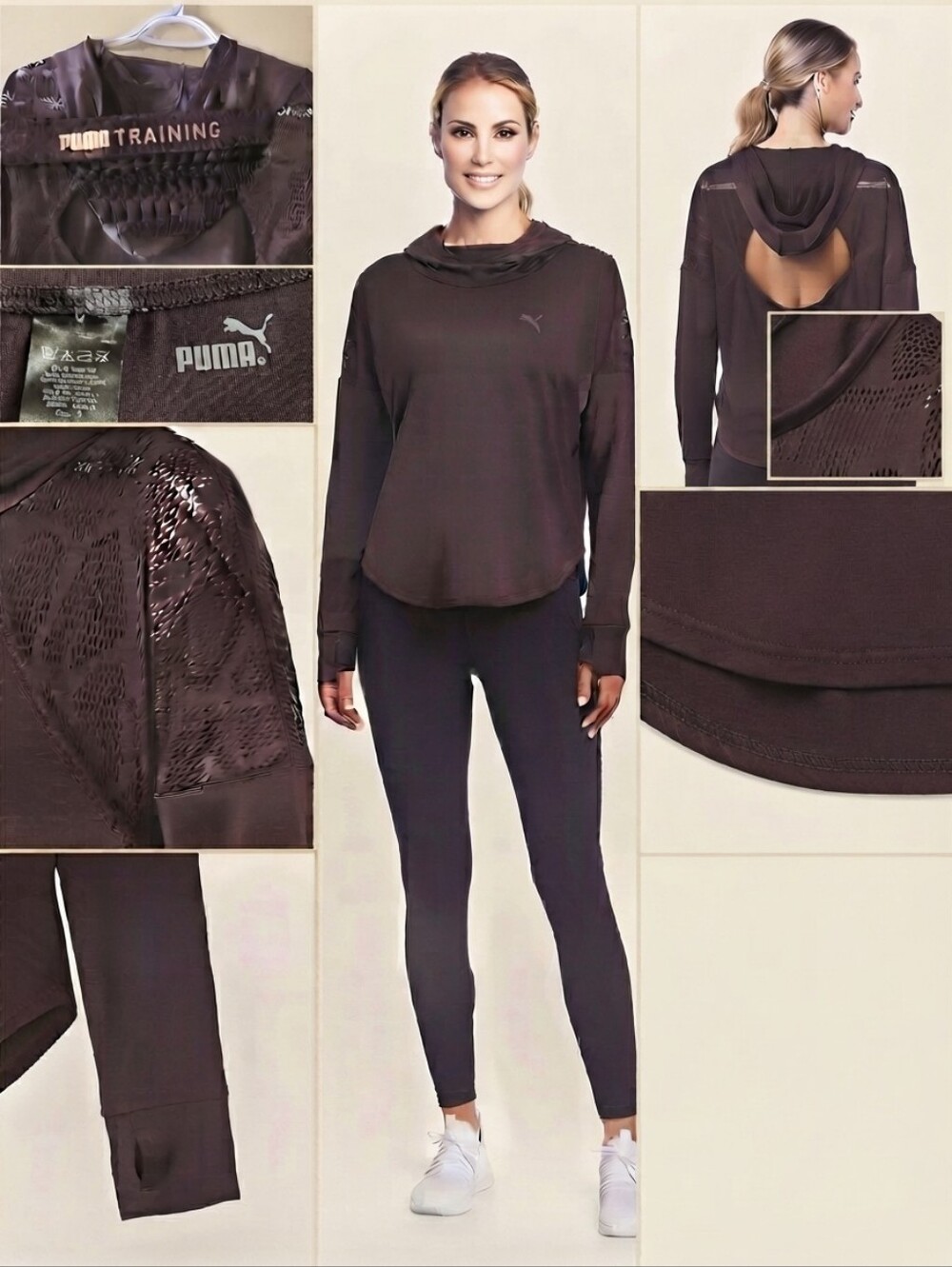 Puma Black Long-Sleeve Hooded Training Top